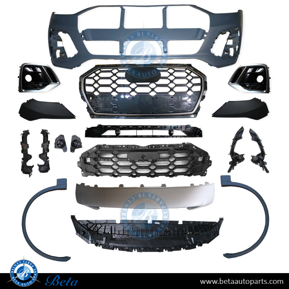 Front Bumper with PDC with Park Assist with Washer for Audi Q5 S-Line 2021-Up models, Part Number 80A807065C Front Bumper with PDC with Park Assist with Washer for Audi Q5 S-Line 2021-Up models, Part Number 80A807065C